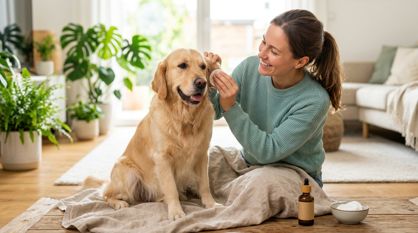 How to clean dog ears naturally at home